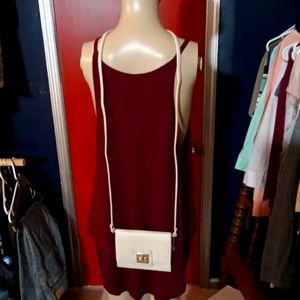 Charlotte Russe cream cross body mini purse